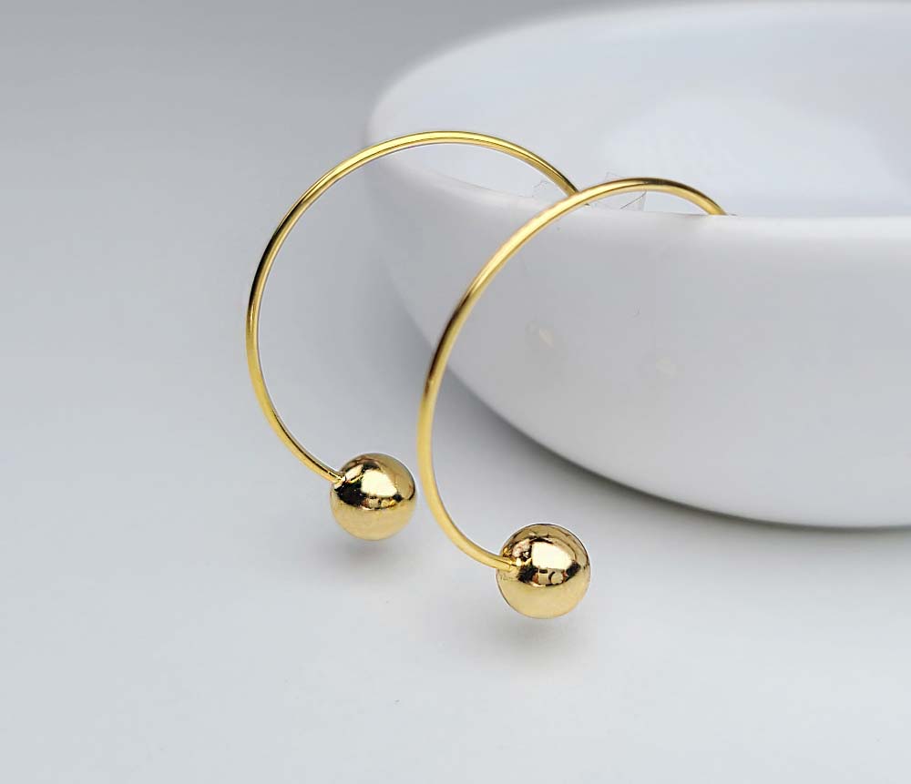 925 Silver 6mm Ball Hoop Ring Earring