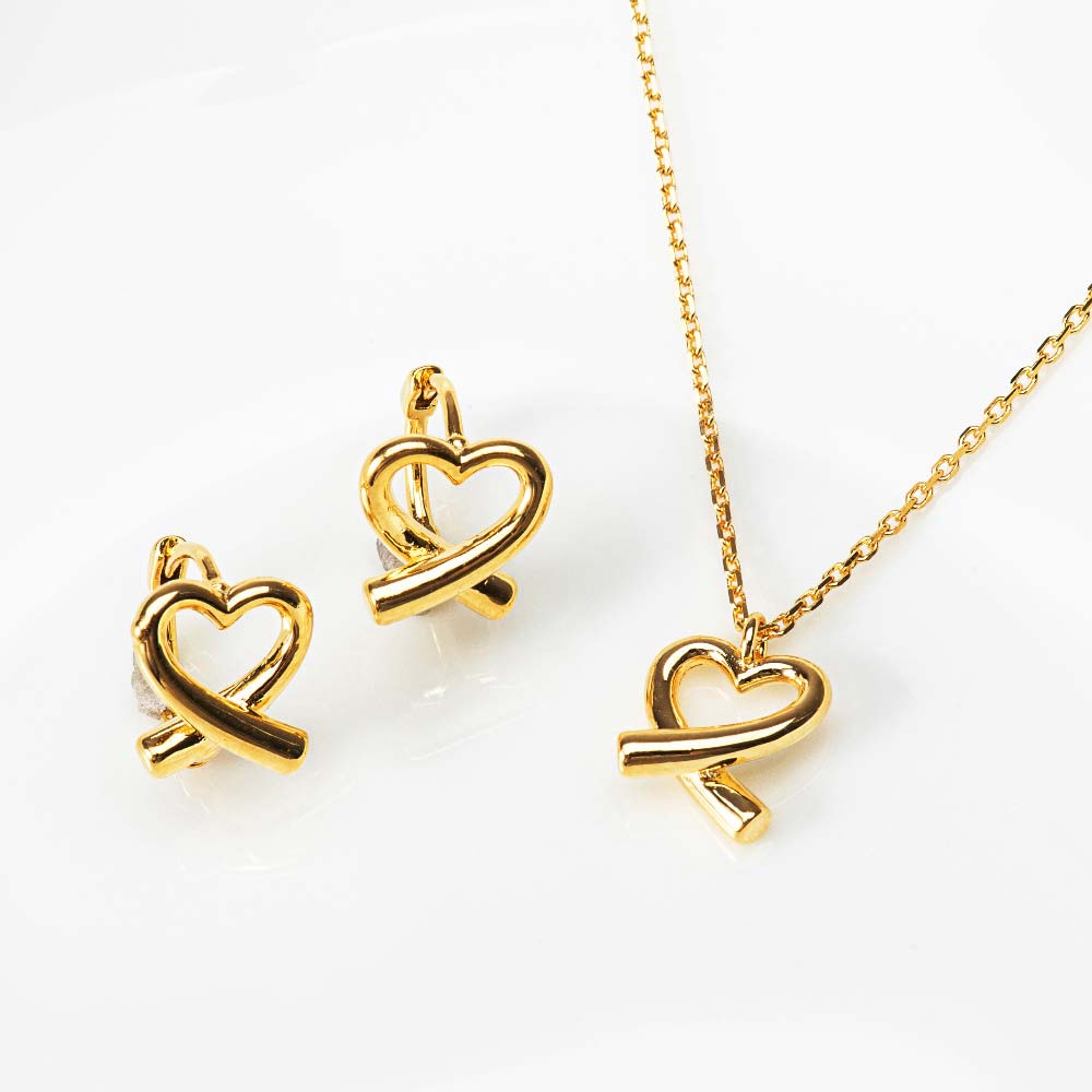 925 Silver Lovely Heart One touch Earring