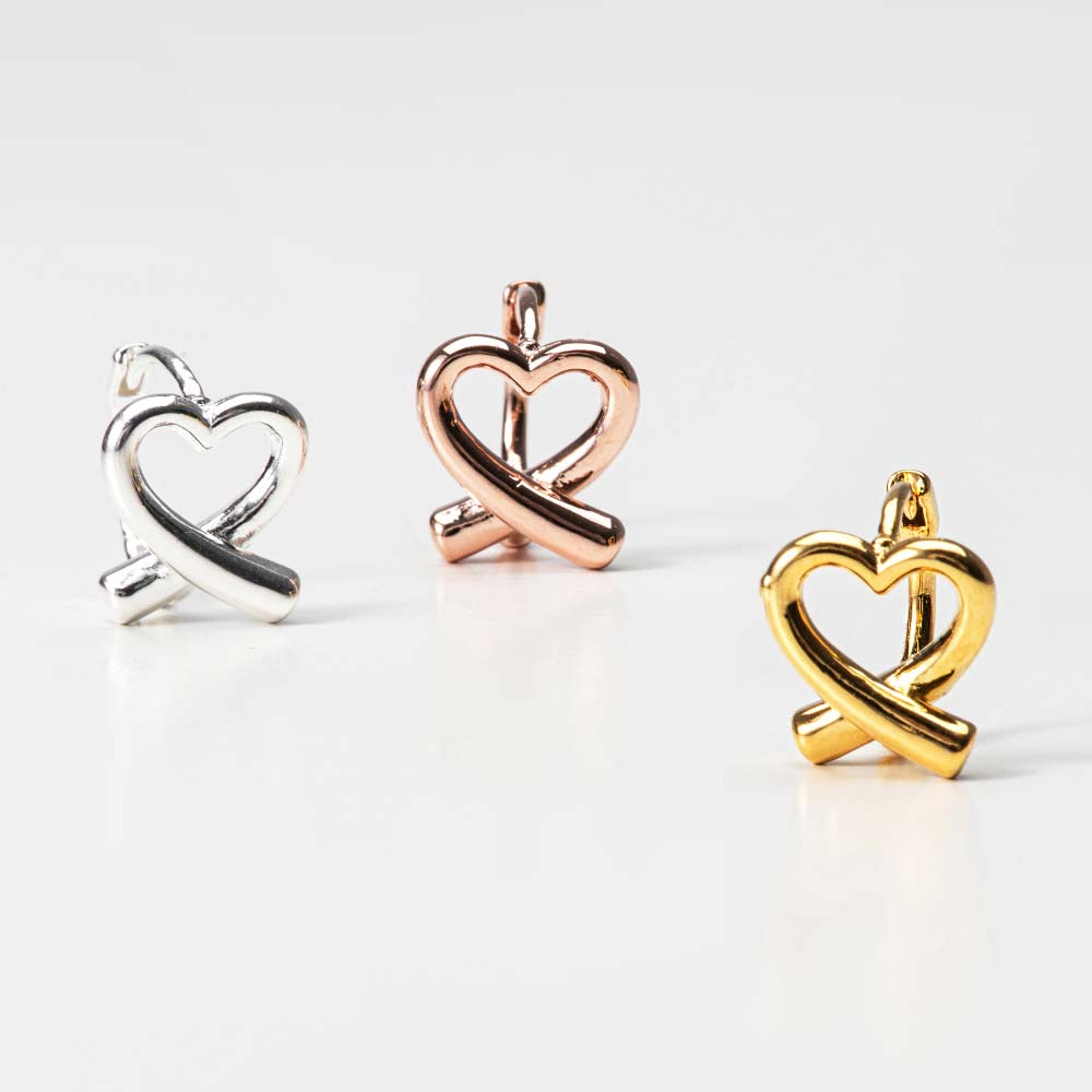 925 Silver Lovely Heart One touch Earring