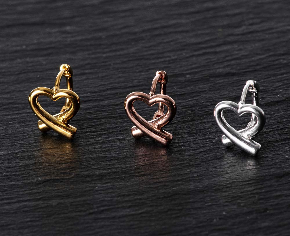 925 Silver Lovely Heart One touch Earring