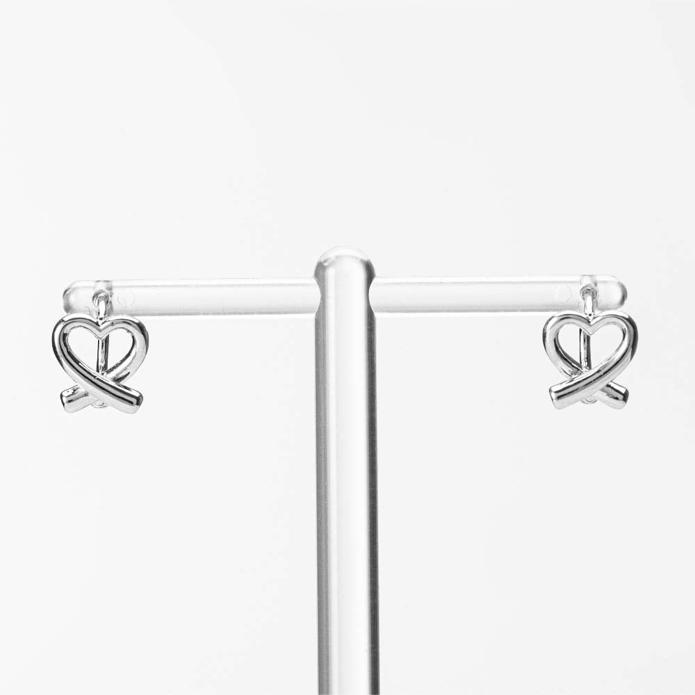 925 Silver Lovely Heart One touch Earring