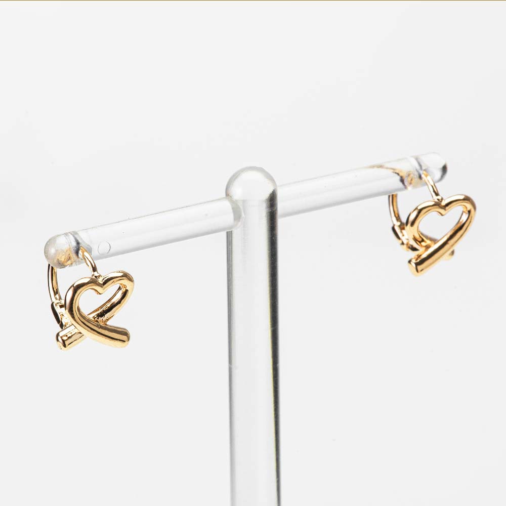 925 Silver Lovely Heart One touch Earring