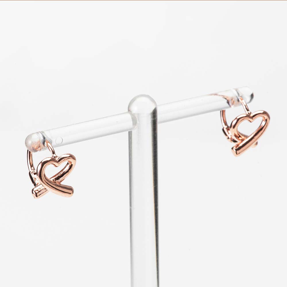 925 Silver Lovely Heart One touch Earring