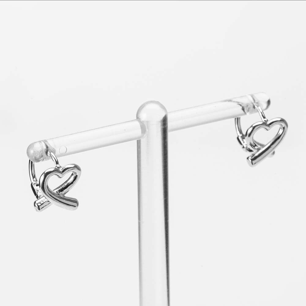 925 Silver Lovely Heart One touch Earring