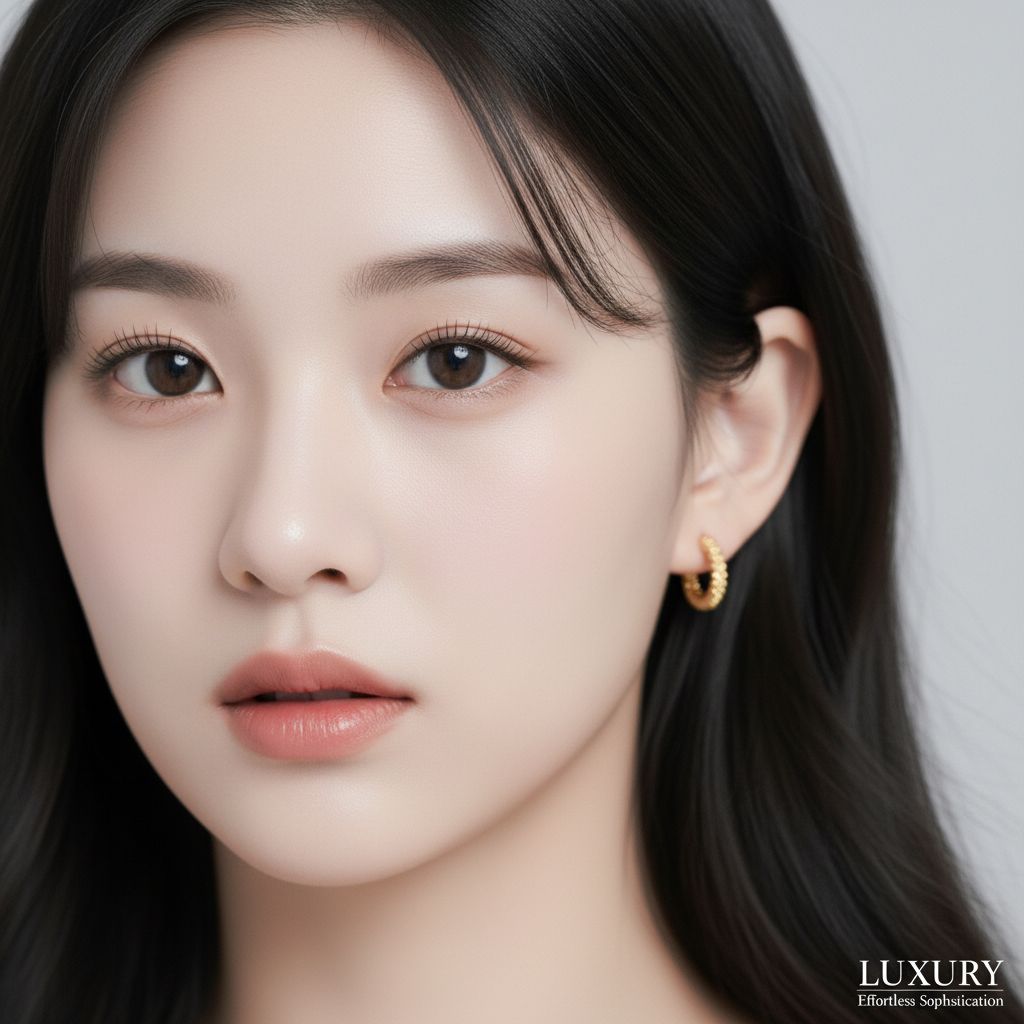 925 Silver Cut Pearl Spangle One Touch Earring (celebrity style) jennie
