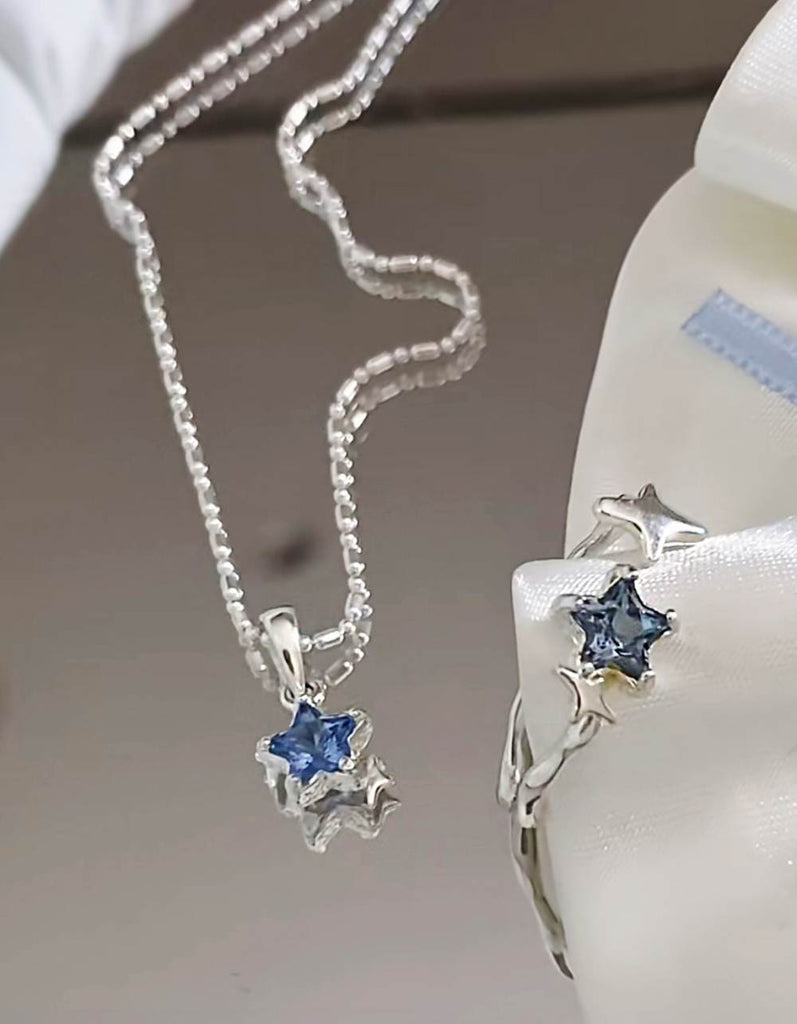 925 Silver Blue Cubic Sparkling Star Ring_10.jpg