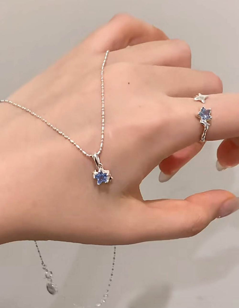 925 Silver Blue Cubic Sparkling Star Ring_12.jpg