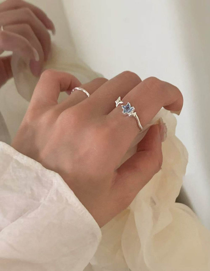 925 Silver Blue Cubic Sparkling Star Ring_1.jpg