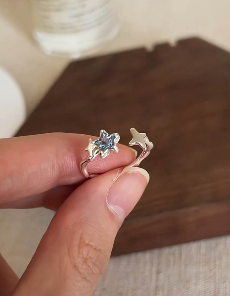 925 Silver Blue Cubic Sparkling Star Ring_5.jpg