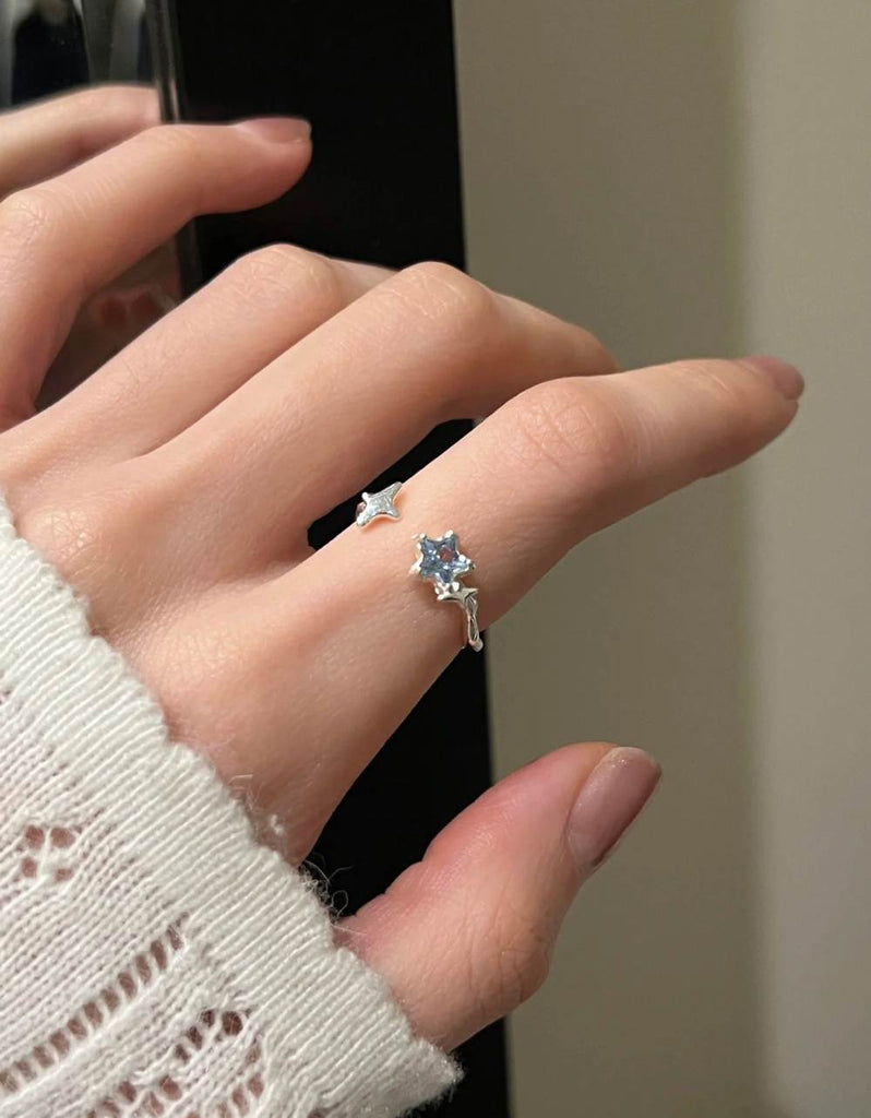 925 Silver Blue Cubic Sparkling Star Ring_6.jpg