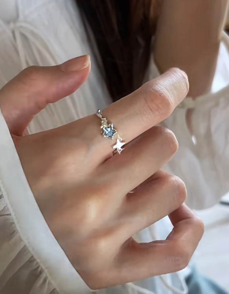 925 Silver Blue Cubic Sparkling Star Ring_9.jpg