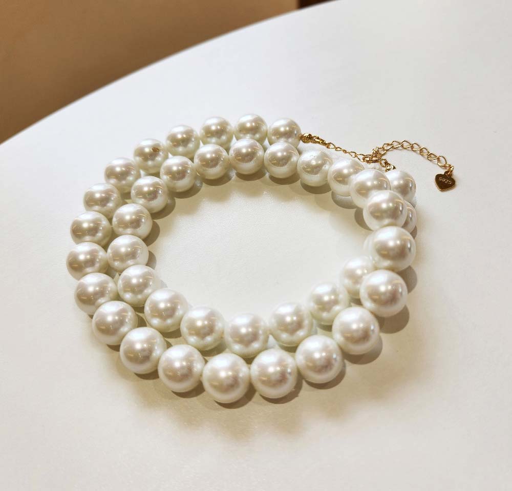 925 Silver 10mm Pearl Necklace (celebrity style) Park Min-young