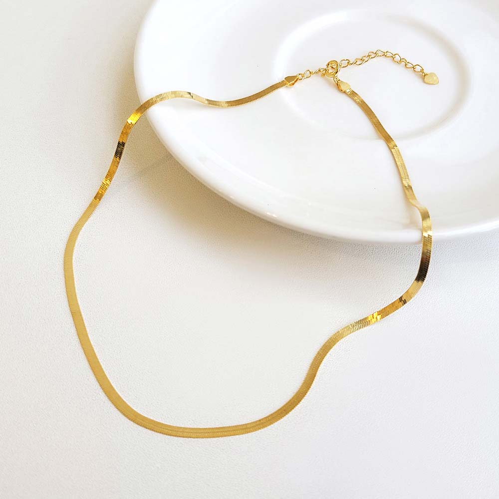 925 Silver 2mm Snake String Choker Necklace