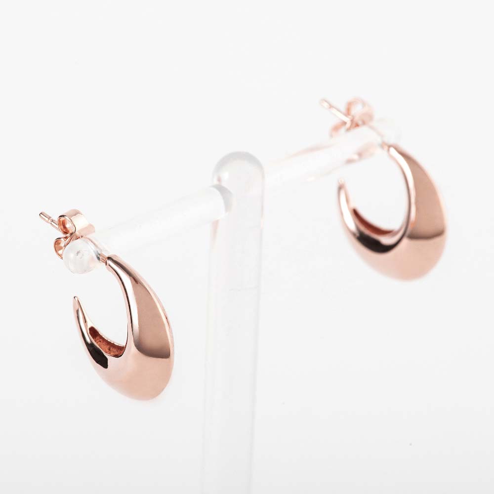 925 Silver Bold Half-moon Ring Earring (celebrity style)