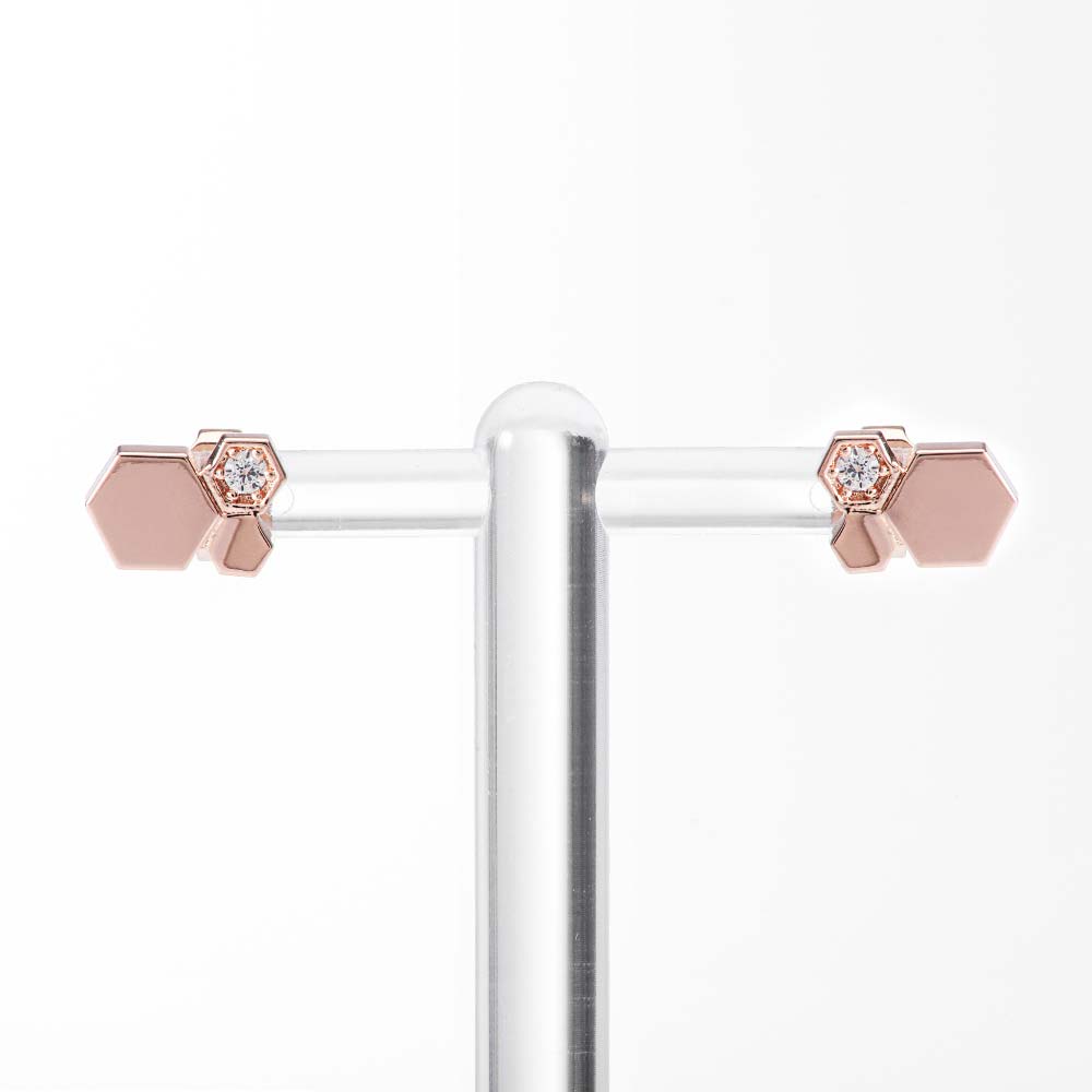 925 Silver Chaumet Hexagon Cubic Earring (celebrity style)wearing Song Hye-kyo