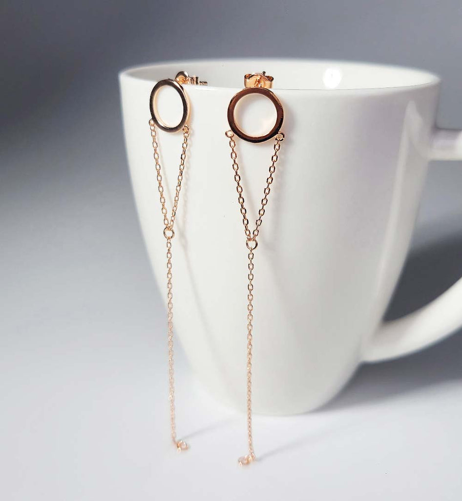 925 Silver Circle Connection Drop Earring