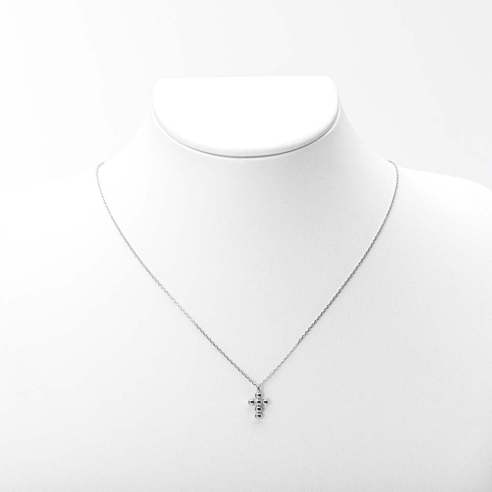 925 Silver Cross Ball Necklace