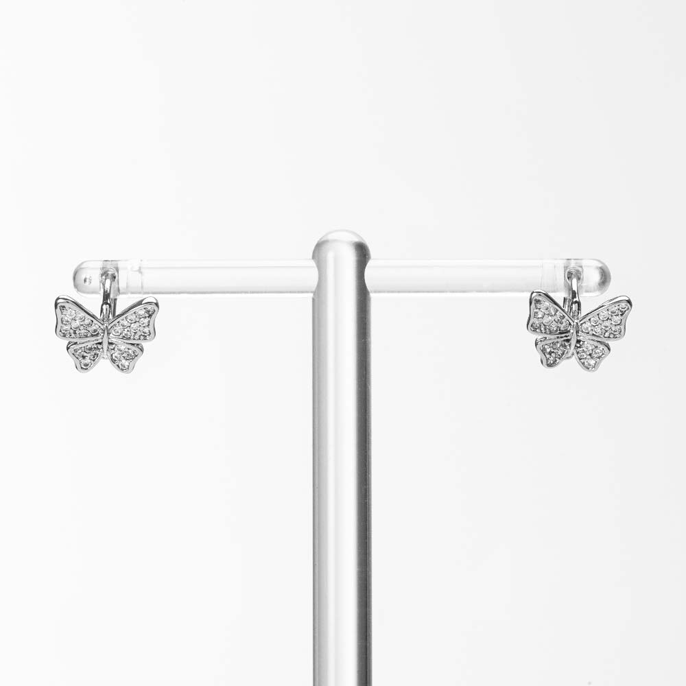 925 Silver Cubic Butterfly One Touch Earring