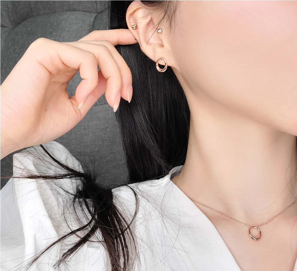 925 Silver Daily Oval Earring (celebrity style) Shin Se-kyung