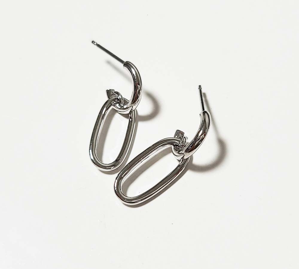 925 Silver Oval Drop Earring (celebrity style) wearing Song Hye-kyo