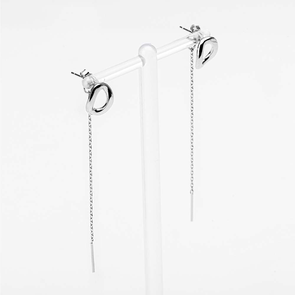 925 Silver Thick Chainring Drop Earring