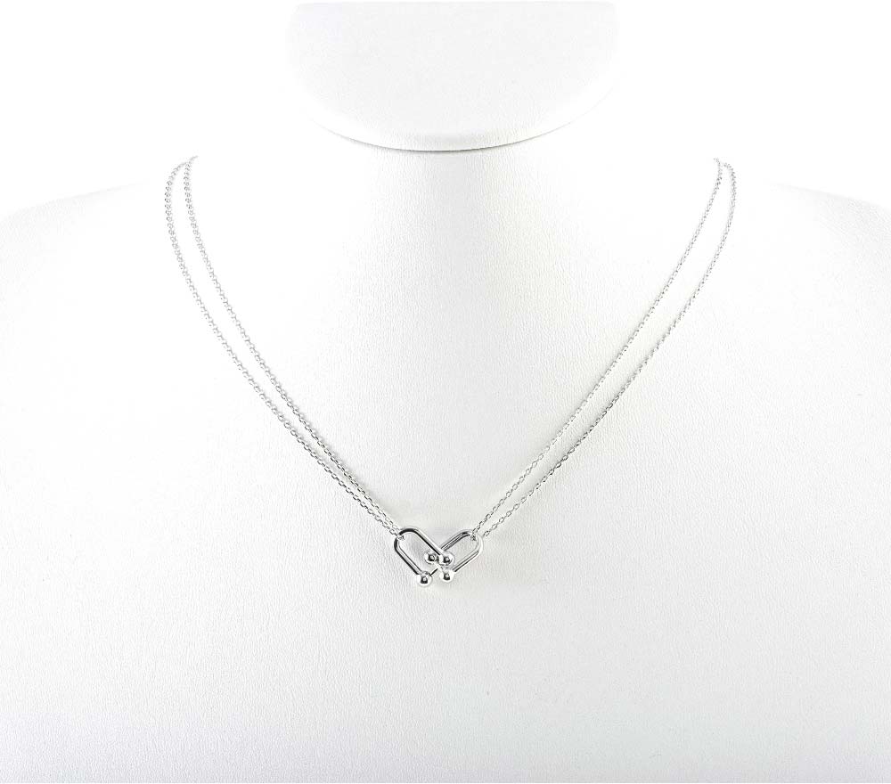 925 Silver Tiffany Link Chain Clip Necklace (celebrity style)