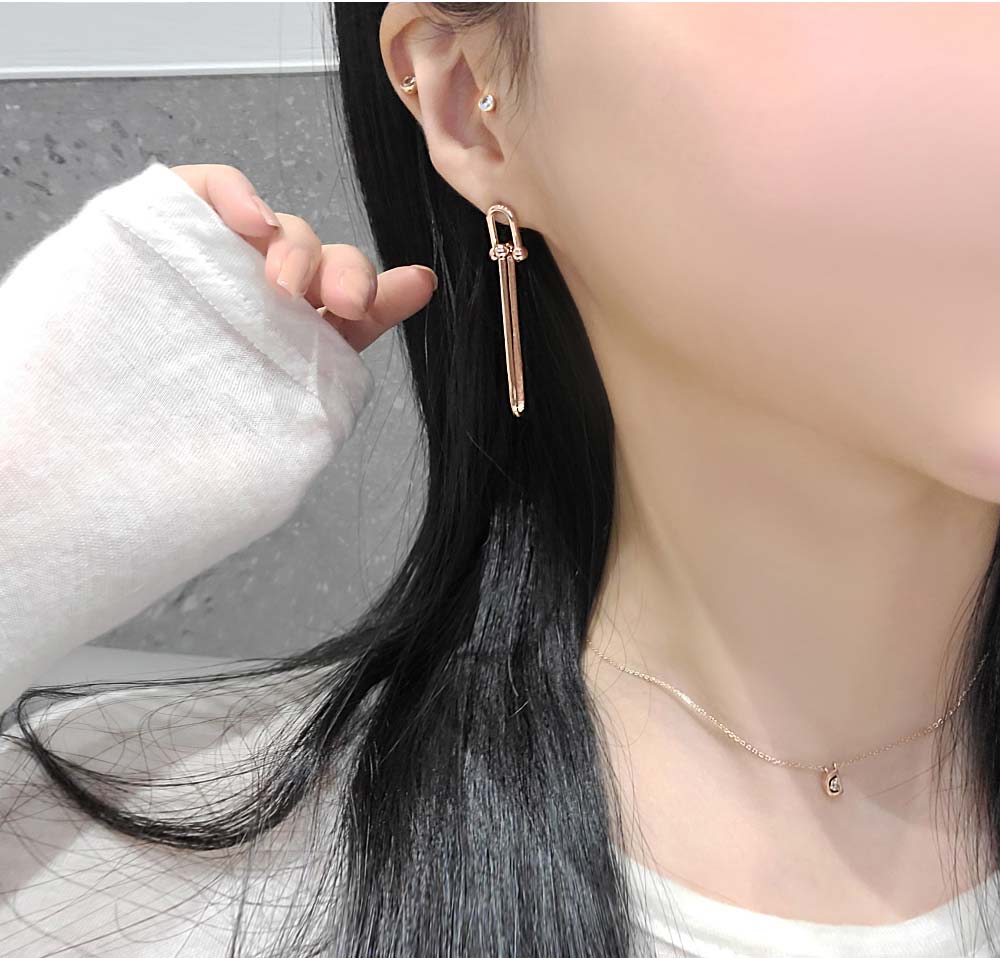 925 Silver Tiffany Link Chain Earring