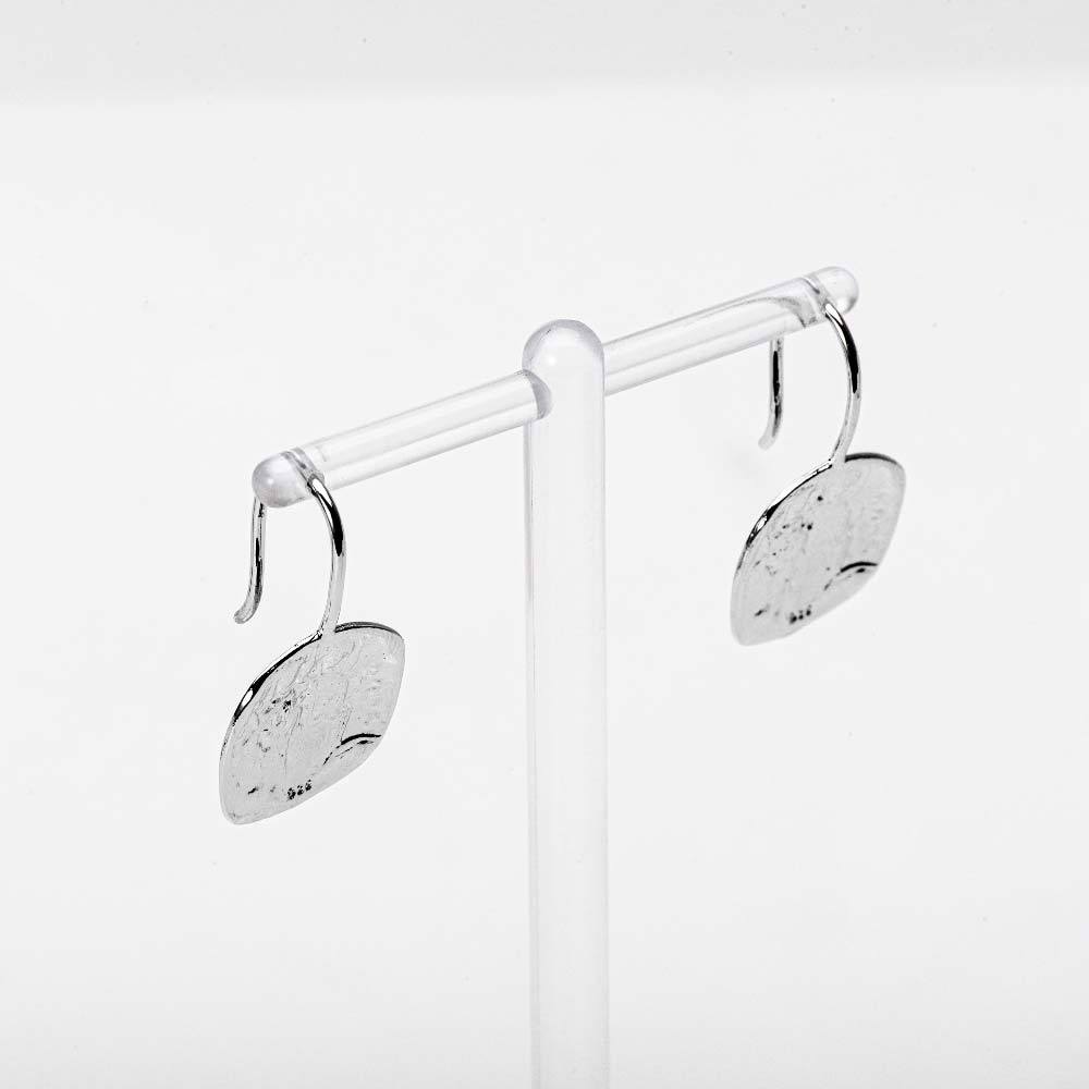 925 Silver Vintage Square Coin Hoop Earring