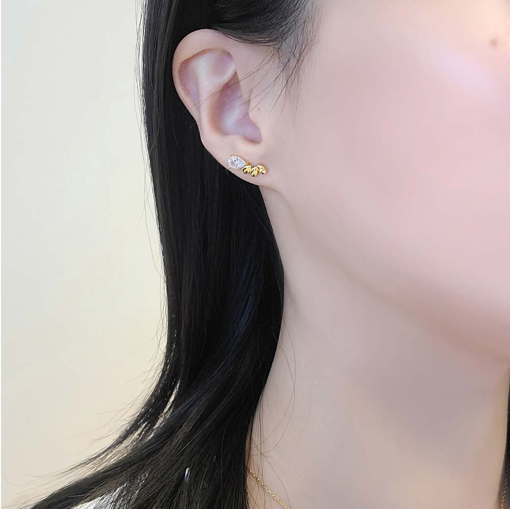 925 Silver Water Drop Cubic Earring (celebrity style) Song Hye-kyo