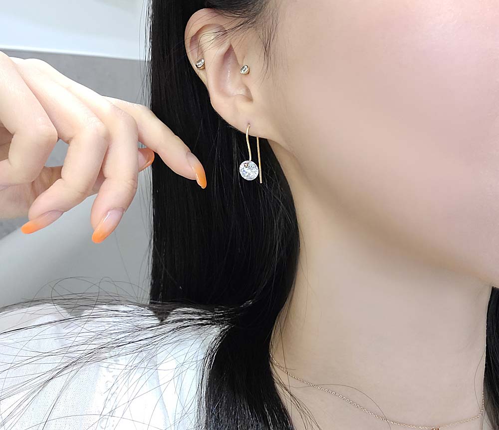 925 silver 8mm cubic hoop earring