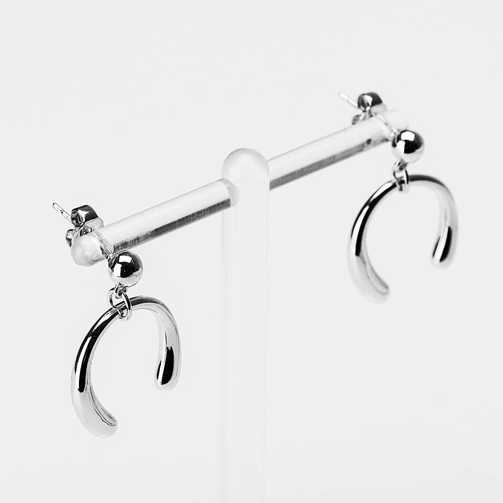 925 silver ball drop horseshoe earring (celebrity style)
