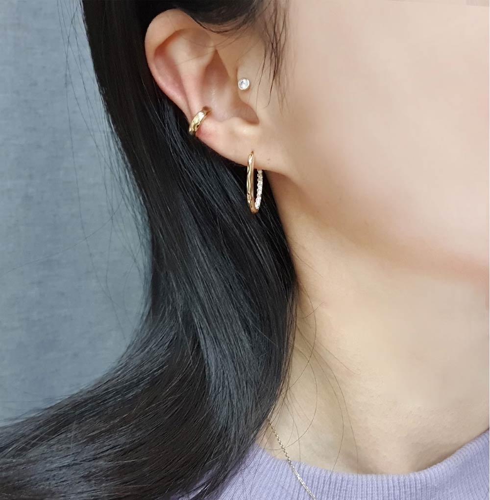 925 silver bold ring ear cuff (celebrity style) wearing Lee Na-young