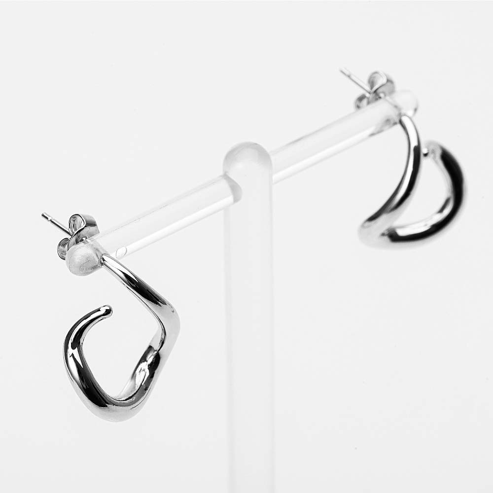 925 silver bold wave water drop line earring (celebrity style) wearing Kim So-hyun