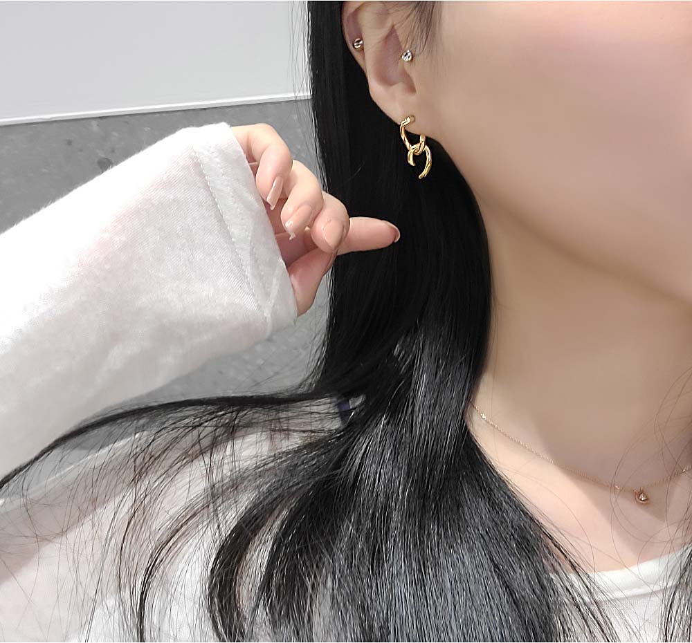 925 silver chain earring (celebrity style) wearing Jennie