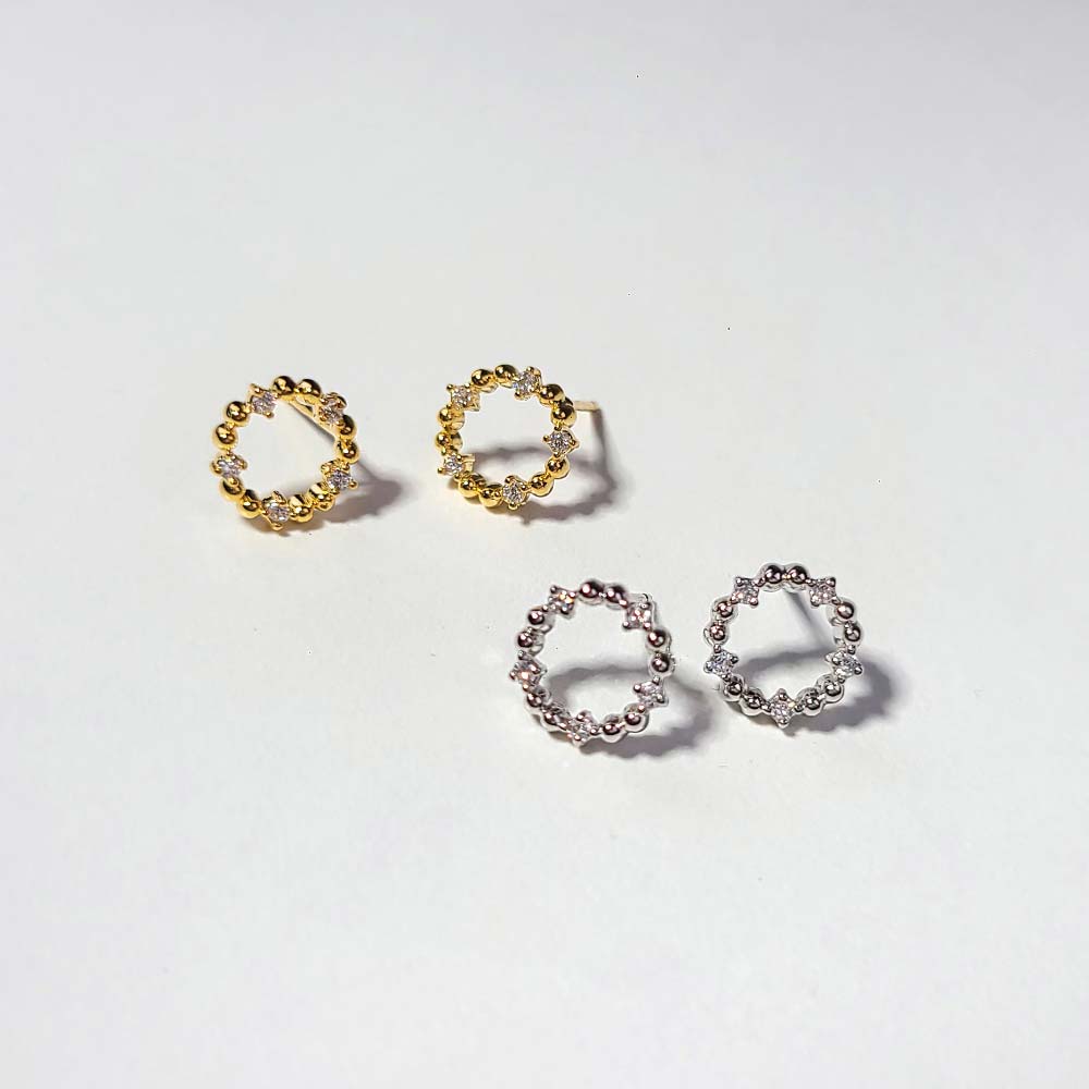 925 silver daily cubic ball one earring