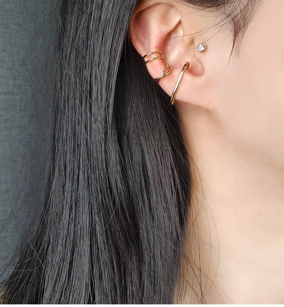 925 silver double line ear cuff