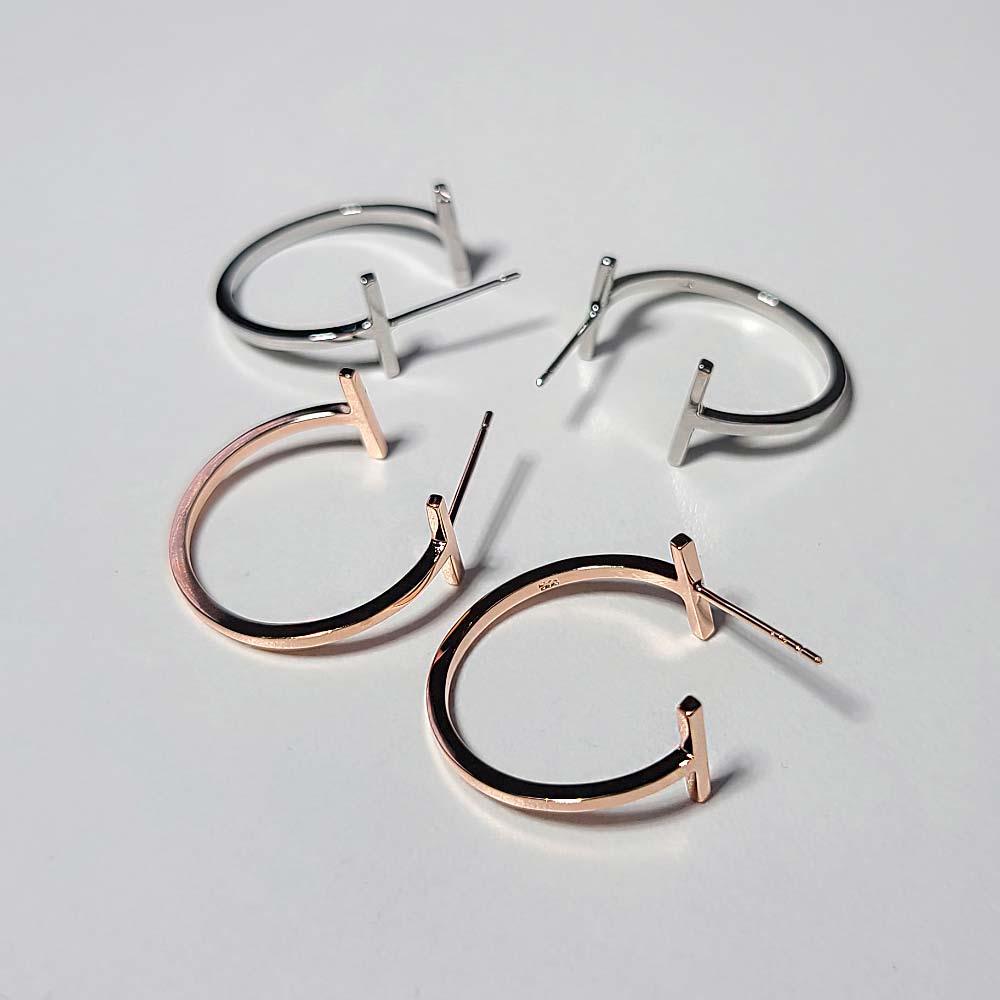 925 silver t ring earring (celebrity style) wearing Lee Ji-ah