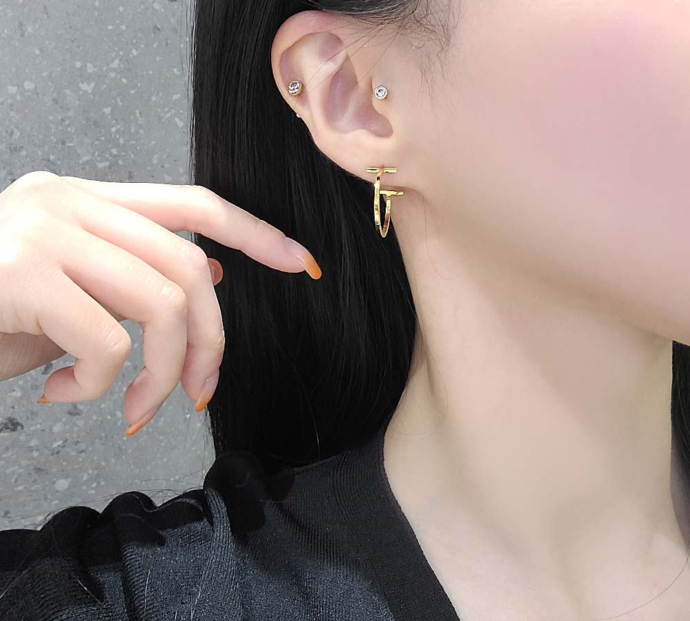 925 silver t ring earring (celebrity style) wearing Lee Ji-ah