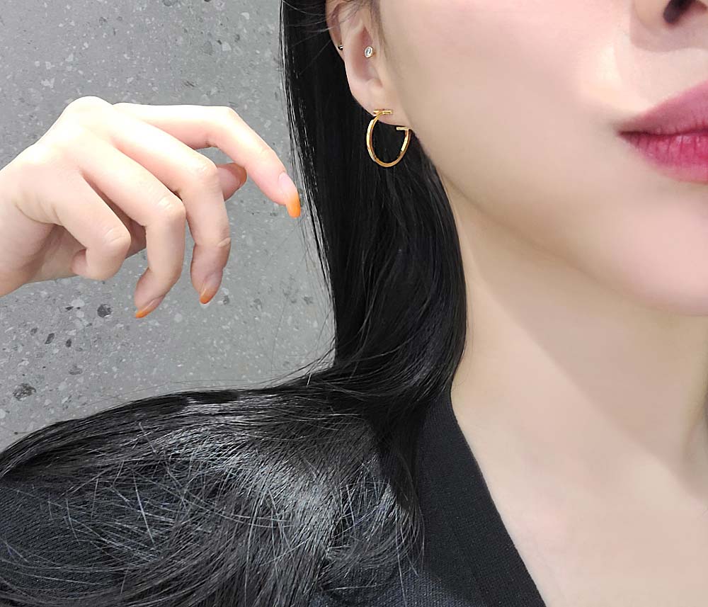 925 silver t ring earring (celebrity style) wearing Lee Ji-ah