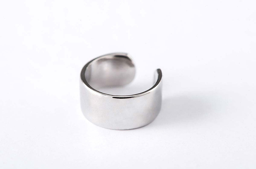 925 silver wide ring ear cuff