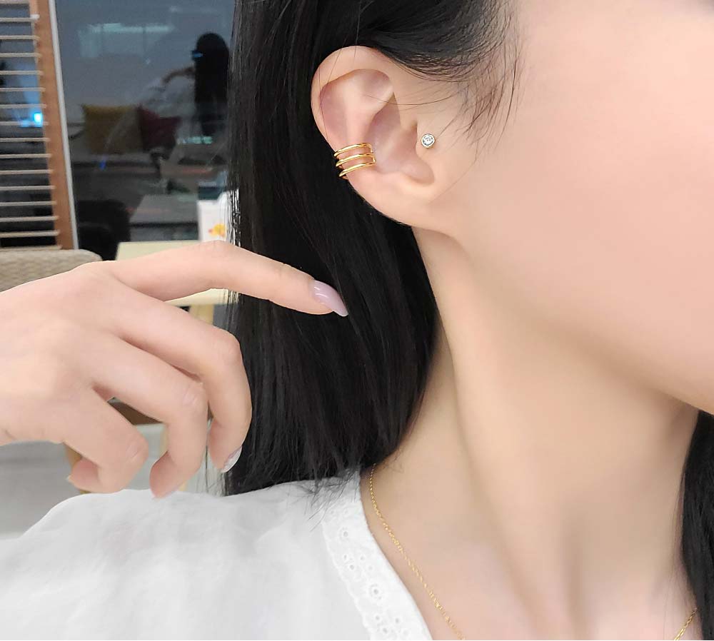 925 silver 3ring ear cuff